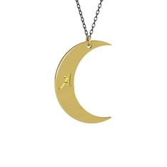 Samhain Ay Kolye - 18 ayar altın kolye (40 cm gümüş rolo zincir) #14fyacl