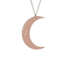 18 ayar rose altın kolye (40 cm beyaz altın rolo zincir)