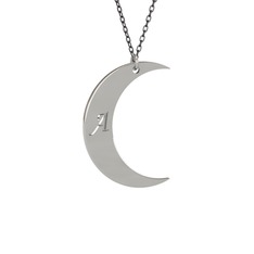 8 ayar beyaz altın kolye (40 cm gümüş rolo zincir)