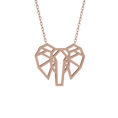 925 ayar rose altın kaplama gümüş kolye (50 cm rose altın rolo zincir)