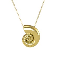 Nautilus Kolye - 8 ayar altın kolye (40 cm gümüş rolo zincir) #11ycwjl