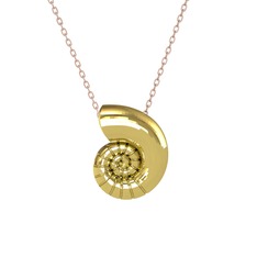 Nautilus Kolye - 925 ayar altın kaplama gümüş kolye (40 cm rose altın rolo zincir) #1roh6m9