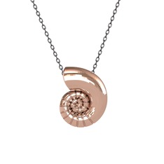 Nautilus Kolye - 18 ayar rose altın kolye (40 cm gümüş rolo zincir) #1u1dska