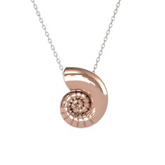 8 ayar rose altın kolye (40 cm gümüş rolo zincir)