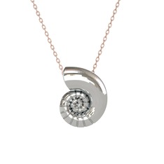 Nautilus Kolye - 925 ayar gümüş kolye (40 cm rose altın rolo zincir) #yqesud