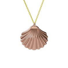 İstiridye Kabuğu Kolye - 14 ayar rose altın kolye (40 cm gümüş rolo zincir) #ifxxn1