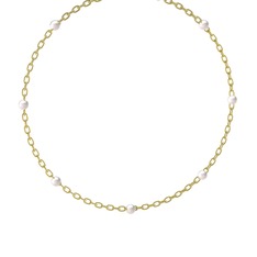 Inci kolye (40 cm altın rolo zincir)