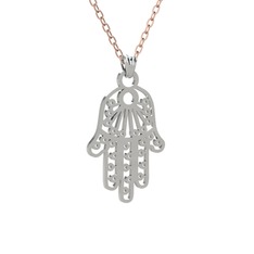 Fatma Ana Eli Kolye - 925 ayar gümüş kolye (50 cm rose altın rolo zincir) #cs0vx9