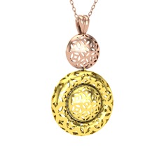 Adinkra Kolye - 925 ayar rose altın kaplama gümüş kolye (40 cm gümüş rolo zincir) #167eaw