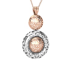 18 ayar rose altın kolye (40 cm gümüş rolo zincir)