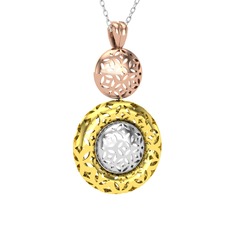 8 ayar rose altın kolye (40 cm beyaz altın rolo zincir)