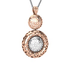8 ayar rose altın kolye (40 cm gümüş rolo zincir)