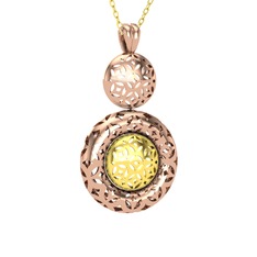 Adinkra Kolye - 925 ayar rose altın kaplama gümüş kolye (40 cm altın rolo zincir) #1kg2f1t