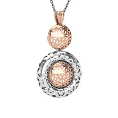 18 ayar rose altın kolye (40 cm gümüş rolo zincir)
