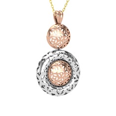 925 ayar rose altın kaplama gümüş kolye (40 cm gümüş rolo zincir)