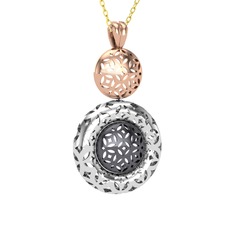 Adinkra Kolye - 925 ayar rose altın kaplama gümüş kolye (40 cm altın rolo zincir) #c7jqqr