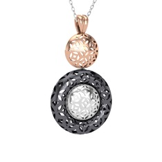 8 ayar rose altın kolye (40 cm beyaz altın rolo zincir)