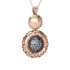 Adinkra Kolye - 14 ayar rose altın kolye (40 cm beyaz altın rolo zincir) #iqk69