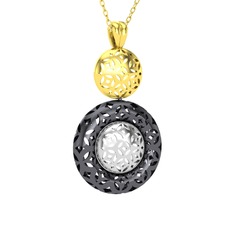 Adinkra Kolye - 925 ayar altın kaplama gümüş kolye (40 cm gümüş rolo zincir) #l1weat
