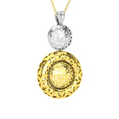 Adinkra Kolye - 18 ayar beyaz altın kolye (40 cm altın rolo zincir) #mnnais