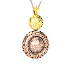 Adinkra Kolye - 14 ayar altın kolye (40 cm rose altın rolo zincir) #oclzmt