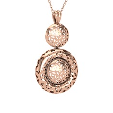 Adinkra Kolye - 925 ayar rose altın kaplama gümüş kolye (40 cm rose altın rolo zincir) #p35vng