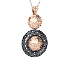 14 ayar rose altın kolye (40 cm beyaz altın rolo zincir)