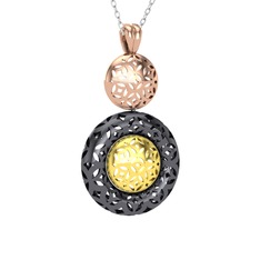 14 ayar rose altın kolye (40 cm beyaz altın rolo zincir)