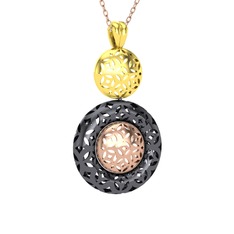 Adinkra Kolye - 18 ayar altın kolye (40 cm gümüş rolo zincir) #zosifn