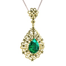 Yeşil kuvars ve peridot 18 ayar altın kolye (40 cm rose altın rolo zincir)