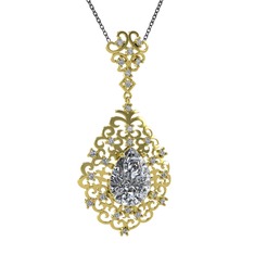 Dalila Kolye - Swarovski 8 ayar altın kolye (40 cm gümüş rolo zincir) #1solmvd