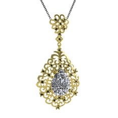 Dalila Kolye - Swarovski ve peridot 925 ayar altın kaplama gümüş kolye (40 cm gümüş rolo zincir) #4c46fn
