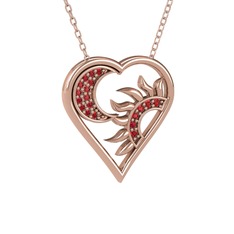 Garnet 14 ayar rose altın kolye (40 cm rose altın rolo zincir)