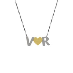 18 ayar beyaz altın kolye (40 cm gümüş rolo zincir)