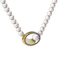 Misha İnci Kolye - Inci ve lab safir 925 ayar altın kaplama gümüş kolye #1n32c9q