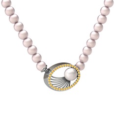 Misha İnci Kolye - Inci, pembe inci ve sitrin 925 ayar gümüş kolye #1ud9gkh