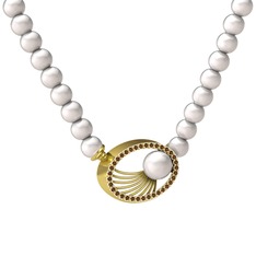 Misha İnci Kolye - Inci ve dumanlı kuvars 14 ayar altın kolye #njl9lv