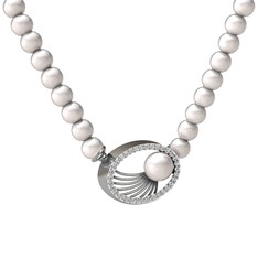 Misha İnci Kolye - Inci ve swarovski 8 ayar beyaz altın kolye #vtdev