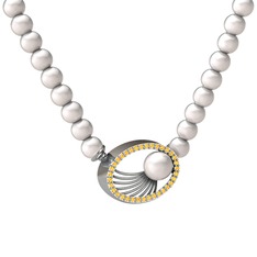 Misha İnci Kolye - Inci ve sitrin 925 ayar gümüş kolye #ydz37a