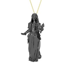 Demeter Kolye - 925 ayar siyah rodyum kaplama gümüş kolye (40 cm gümüş rolo zincir) #kmecpg