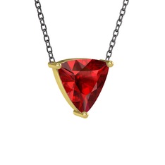 Maura Kolye - Garnet 14 ayar altın kolye (40 cm gümüş rolo zincir) #11qexzx