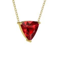 Maura Kolye - Garnet 8 ayar altın kolye (40 cm altın rolo zincir) #1224nzs