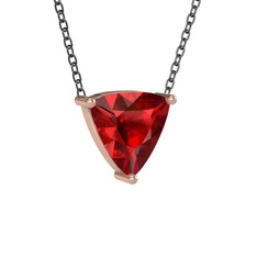 Maura Kolye - Garnet 925 ayar rose altın kaplama gümüş kolye (40 cm gümüş rolo zincir) #13f8cwa
