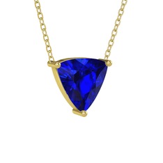 Maura Kolye - Lab safir 14 ayar altın kolye (40 cm altın rolo zincir) #13nnw9y
