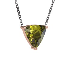 Peridot 925 ayar rose altın kaplama gümüş kolye (40 cm gümüş rolo zincir)