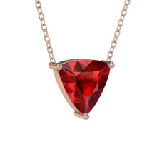 Garnet 18 ayar rose altın kolye (40 cm rose altın rolo zincir)