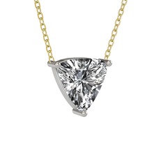 Swarovski 14 ayar beyaz altın kolye (40 cm altın rolo zincir)