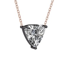 Swarovski 925 ayar siyah rodyum kaplama gümüş kolye (40 cm gümüş rolo zincir)