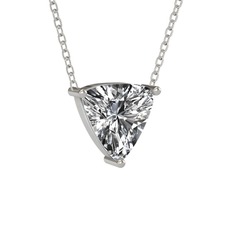 Maura Kolye - Swarovski 925 ayar gümüş kolye (40 cm beyaz altın rolo zincir) #1l6gazj