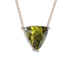 Maura Kolye - Peridot 925 ayar gümüş kolye (40 cm rose altın rolo zincir) #1n203cv